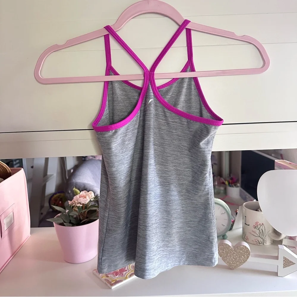 Old Navy Active Gray Camisole with Pink Trim